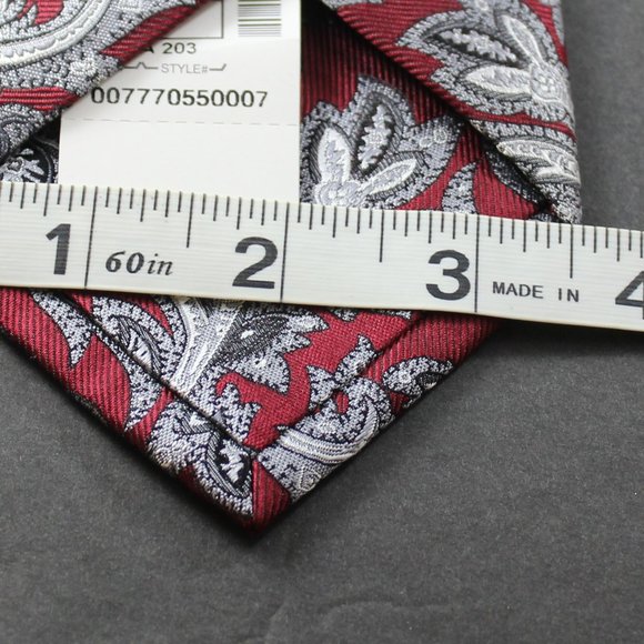 Jos. A. Bank Silk Tie NWT Signature Collection Red Paisley 3.5" Wide 59" Long - Picture 9 of 9